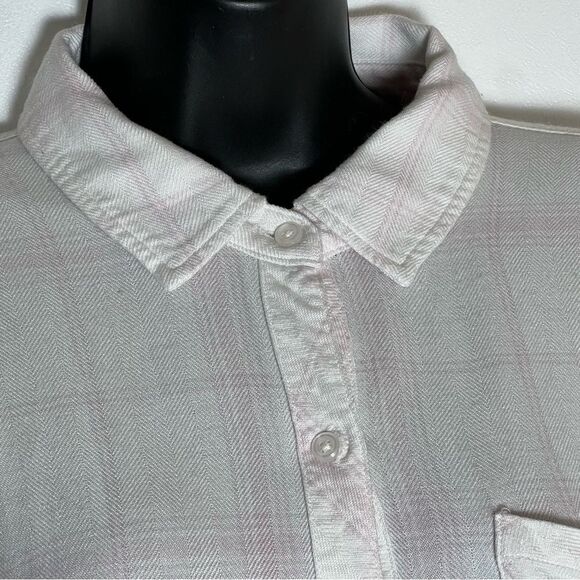 Rails Pink Hunter Plaid Shirt White Rose Long Sleeve Relaxed Button Up Shirt M - Picture 3 of 16
